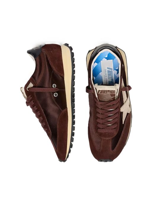 running marathon satin Golden Goose | GWF00683.F007841.55661BROWN/PLATINUM